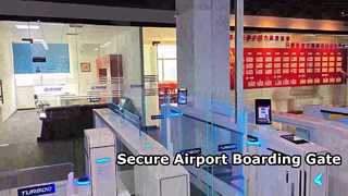 شاهد M3620-AB التحكم في دخول المشاة في المطار، بوابة الصعود إلى الطائرة، بوابة الباب الدوار AB